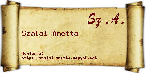 Szalai Anetta névjegykártya